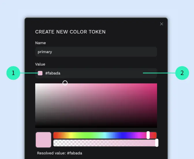 Tokens color create