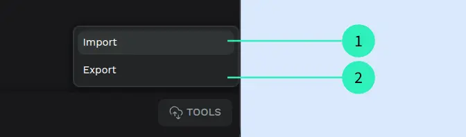 Tokens import export