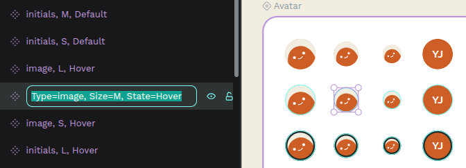 Edit variant property